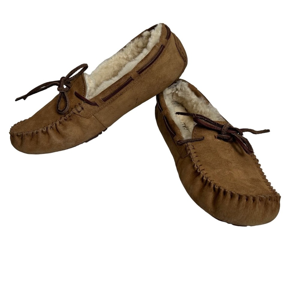 UGG Dakota Slipper Womens 9‎ Chestnut Brown Suede Sheepskin Moccasin 5612